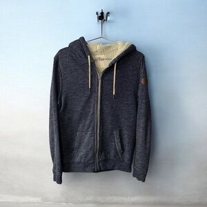 Hollister Men's Dark Blue Zip-Up Sweater